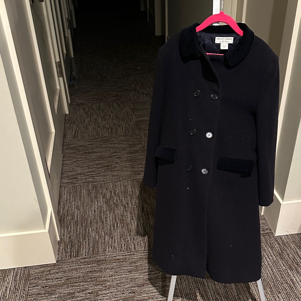 Navy Bergdorf Goodman Double-Breasted Coat